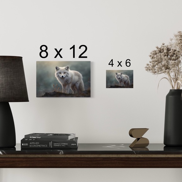 Mystic artic fox metal Art print 4 x 6 inches - Picture 2 of 4